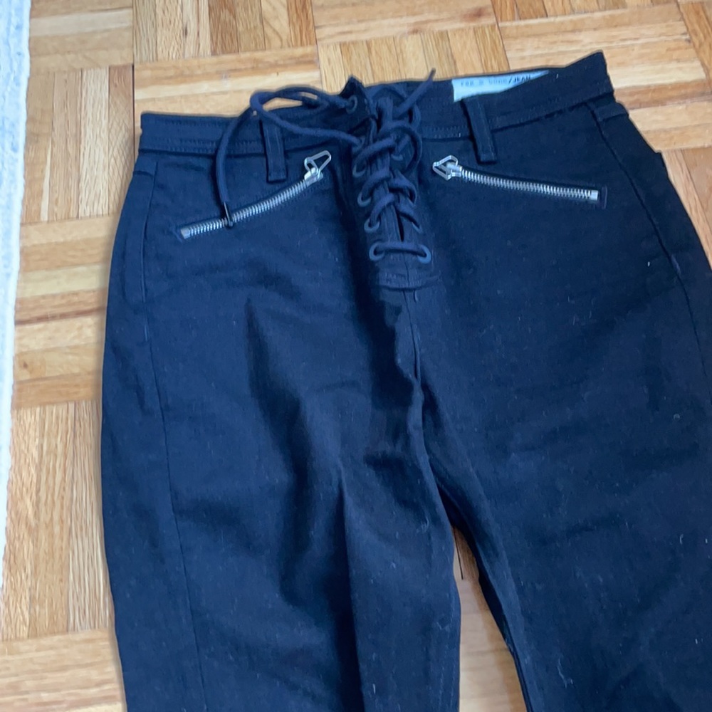 Rag and bone lace up skinny jeans